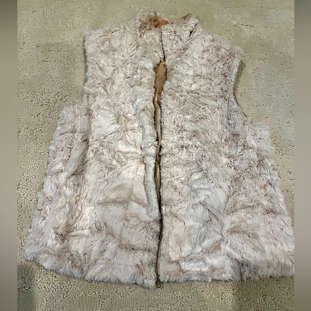 Zip up faux fur vest